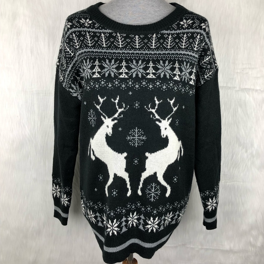 Mossimo Black Fair Isle Winter Sweater